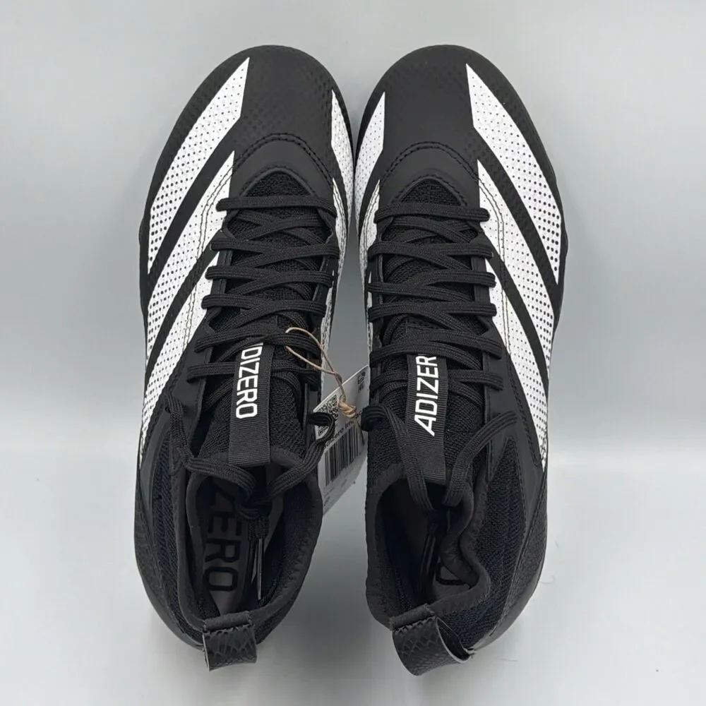 Adidas Adizero Impact Black/White Football Cleats Shoes IE1413 Men's Size 8 NWT